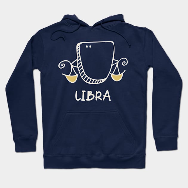 Libra Zodiac Doodle Hoodie by Whimsical Frank